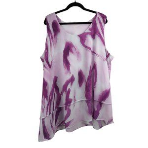 Lane Bryant Purple and White Blouse